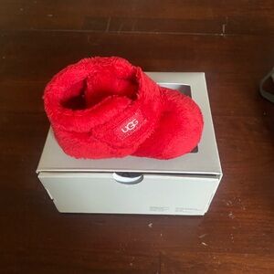 UGG Red Slippers Plush Sheepskin Comfort